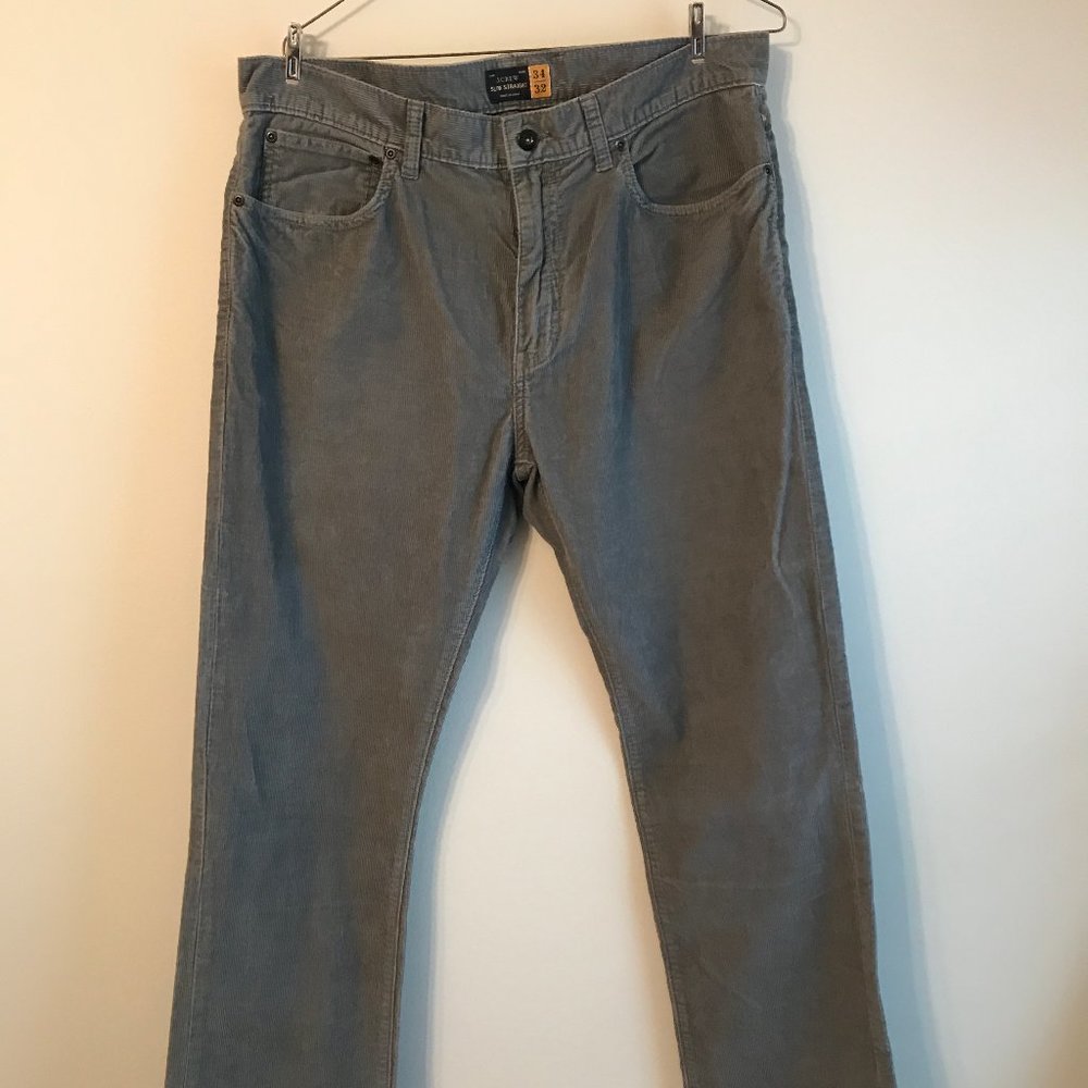 Men's JCrew Corduroy Grey Slim Pants 34/32